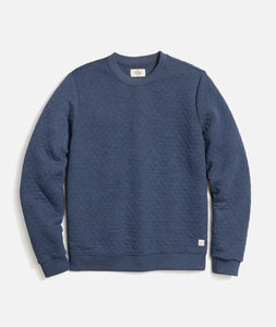 Marine Layer Men's Corbet Quilted Crewneck | Navy Heather