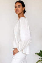 Load image into Gallery viewer, Emerson Fry Frances Blouse Dot Stripe Ivory Organic