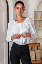 Load image into Gallery viewer, Emerson Fry Frances Blouse Dot Stripe Ivory Organic